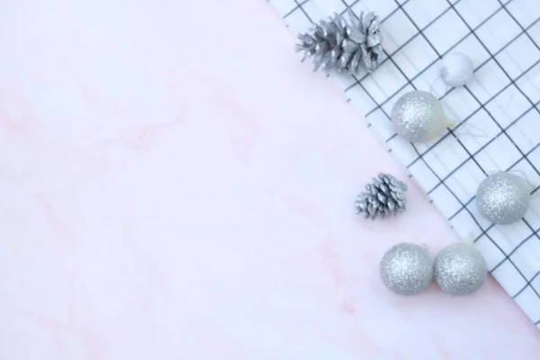 Kerst Nieuwjaar Decoratie Wit Hout Achtergrond Ruimte Voor Tekst Kerstvakantie — Stockfoto