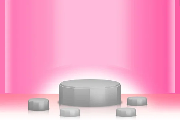 Rendering White Podium Pedestal Background — Fotografia de Stock