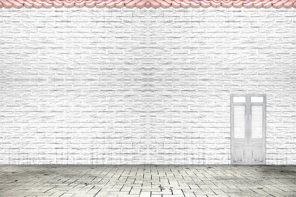 Room Interior Brick Wall Wood Texture — Fotografia de Stock