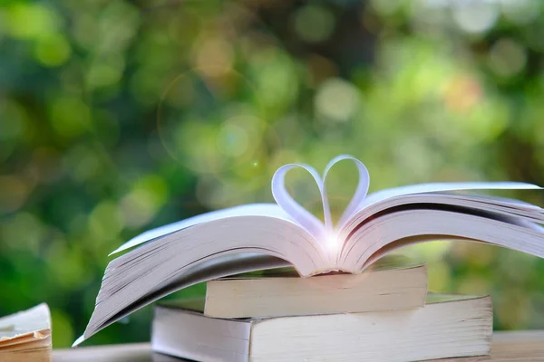 Bildung Lernen Der Bibliothek Bücherstapel Auf Tisch Und Platz Stapeln — Stockfoto