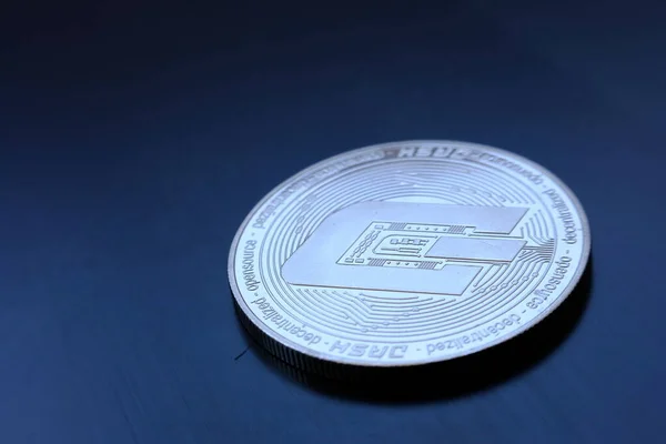 Monnaies Crypto Monnaie Sur Table Monnaie Numérique Concept Argent Crypto — Photo