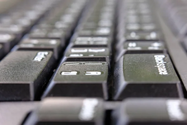 Cerrar Teclado Una Computadora Teclado Macro Con Alfabetos Concepto Botón — Foto de Stock