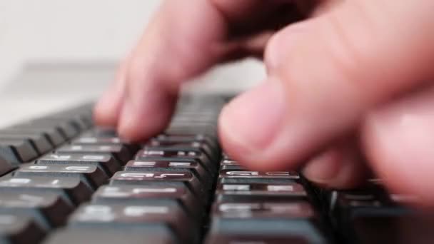 Dedos Digitando Teclado Tabela Conceito Negócios Download Teclado Macro — Vídeo de Stock