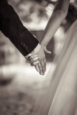 Düğün, eller, holding, Çift, 