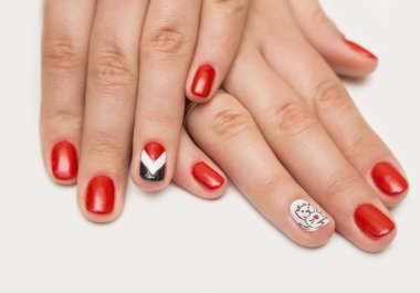 kırmızı, tırnak, Manikür, tırnak, beyaz, erkek, güzel