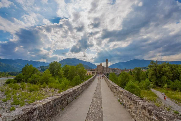 Táj Középkori Város Bobbio Piacenza Tartomány Emilia Romagna Olaszország — Stock Fotó