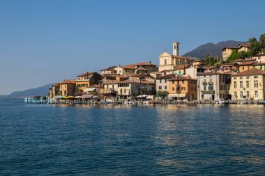 Monte Isola, Iseo Gölü, Brescia Eyaleti, Lombardiya, İtalya.