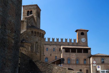 CASTEL''ARQUATO, ITALY, AUGUST 25, 2020 - Podest Palace in Castell'Arquato, Piacenza province, Emilia Romagna, Italy clipart
