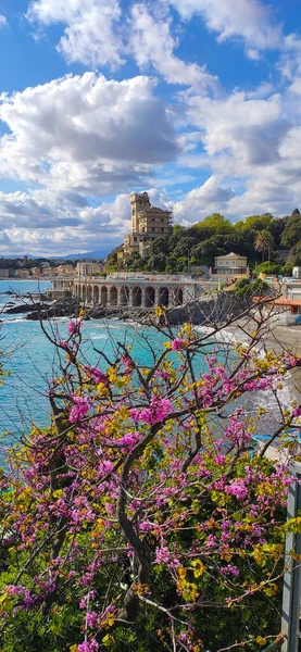 Veduta Genova Quarto Dei Mille Primavera Una Giornata Sole Cielo — Foto Stock