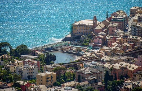 Luchtfoto Van Kleine Haven Van Nervi Genua Italië — Stockfoto