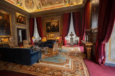 GENOA, İTALYA, SEPTEMBER 14, 2024 - Angelo Giovanni Spinola 'nın Cenova, İtalya' daki sarayının görkemli iç mekanları