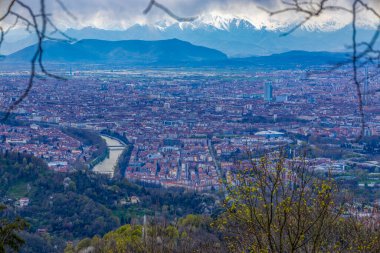 Torino, Piedmont, İtalya 'nın hava manzarası