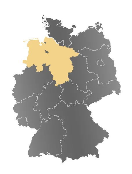 Niedersachsen-Karte - Deutschland — Stockfoto