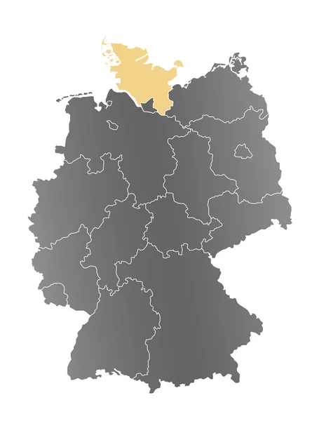 Schleswig-Holstein Karte - Deutschland — Zdjęcie stockowe