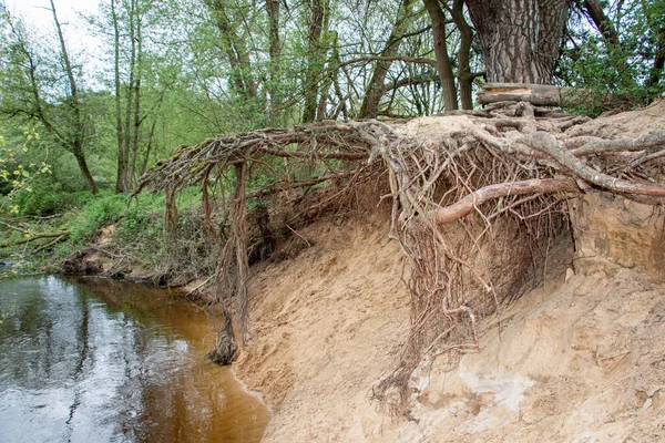Sebuah Sungai Sempit Yang Disebut Dinkel Dan Tanah Yang Hanyut — Stok Foto