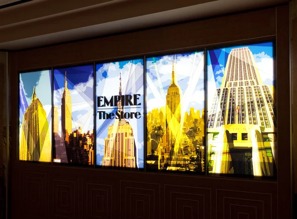 Illuminated signs of the Store in the Empire State Building — Stock Photo, Image