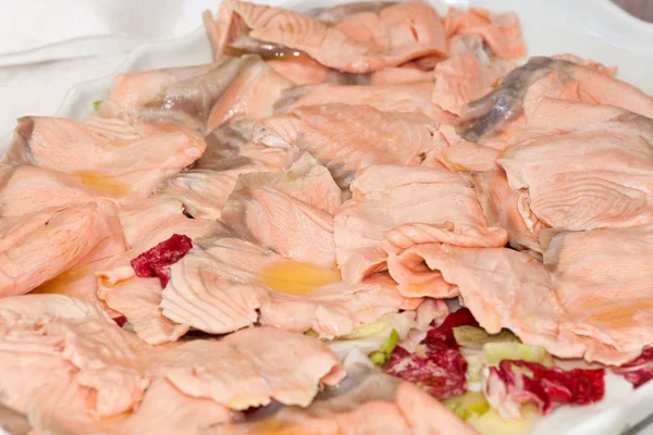 Smoked salmon sliced — Stock Photo, Image