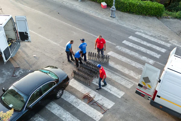 Preparación de fuegos artificiales para el día de San Giovanni Battista — Foto de Stock