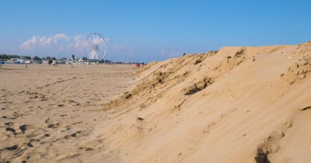 Rimini Itália Outubro 2020 Praia Rimini Costa Adriático Com Roda — Vídeo de Stock