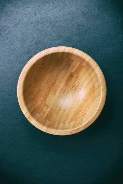 Minimalist Photo Empty Bowl Baboo Slate Table — Stock Photo, Image