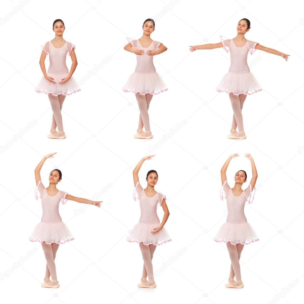 Collage of the positions of classical ballet