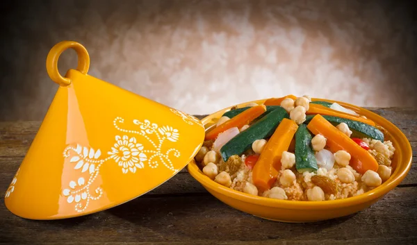Vegetable Tajine with cous cous — Stock Photo, Image