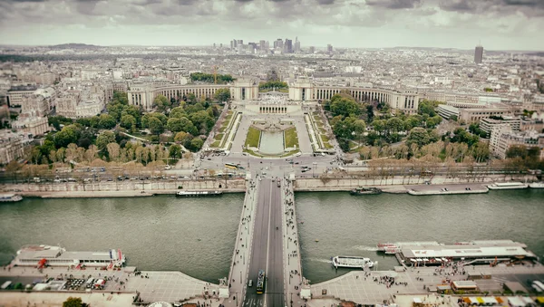 巴黎、 特罗卡德罗和拉德芳斯的全景. — 图库照片