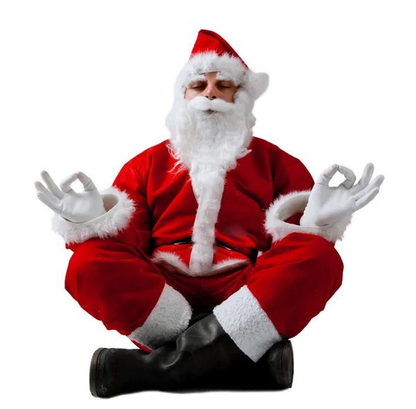 Weihnachtsmann in Meditation — Stockfoto