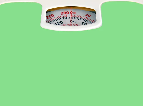 Green bathroom scale — Stock Photo, Image