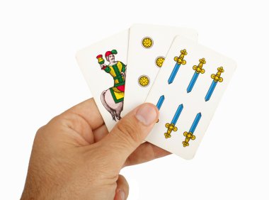 Card game with Neapolitan cards. clipart
