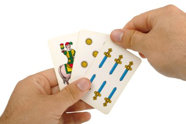 Napoliten kartları ile kart oyunu.