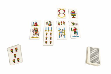 Card game with Neapolitan cards. clipart