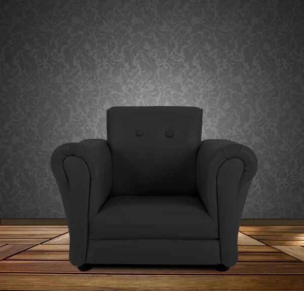 Czarny fotel. — Zdjęcie stockowe