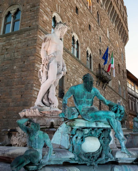La fuente de Neptuno, Florencia, Italia — Foto de Stock