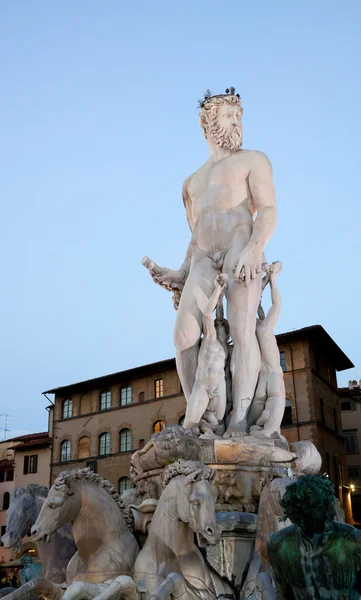 La fuente de Neptuno, Florencia, Italia — Foto de Stock