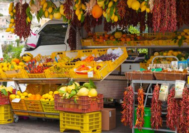 Fresh fruits and vegetables, Sorrento, Italy clipart