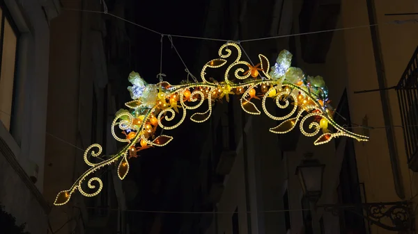 Christmas lights in the center of Salerno. — Stock Photo, Image