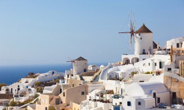 Oia, Santorini, yel değirmeni.