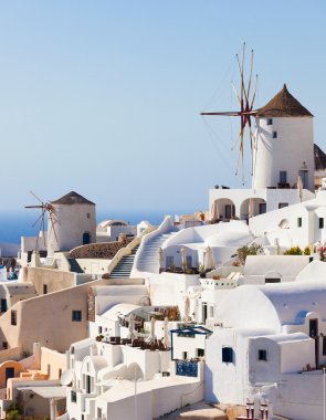 Oia, Santorini, yel değirmeni.
