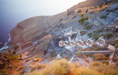 cablecar, fira, Yunanistan-santorini