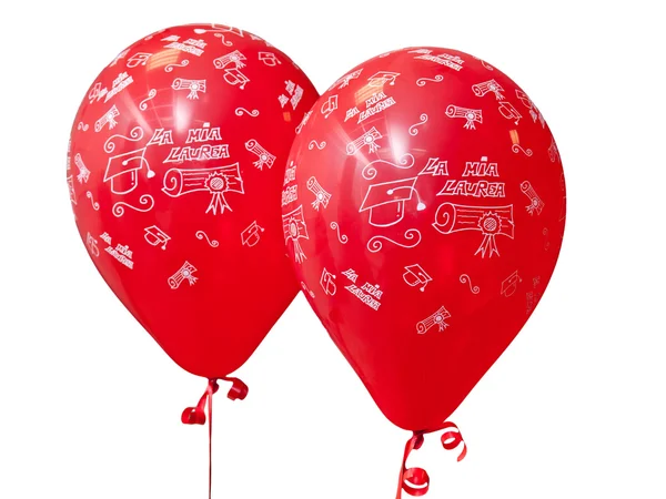 Rote Luftballons zum Abschlussfest. — Stockfoto