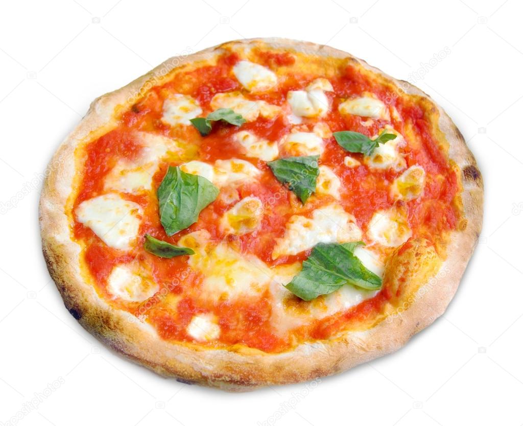 Pizza margherita på vit bakgrund — Stockfotografi © AntonioGravante