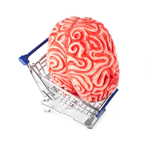 ショッピング カートにゴム人間脳 — ストック写真