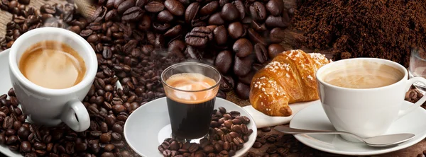 Koffie Banner Collage — Stockfoto