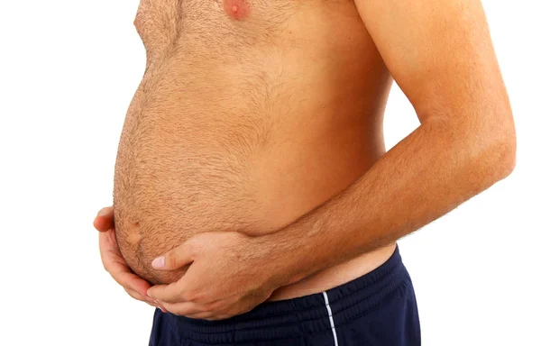 Velký břich tlustý muž — Stock fotografie
