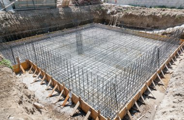 Foundation of a new house. clipart