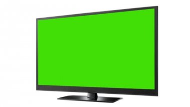 Yeşil ekranlı bir televizyonun animasyonu