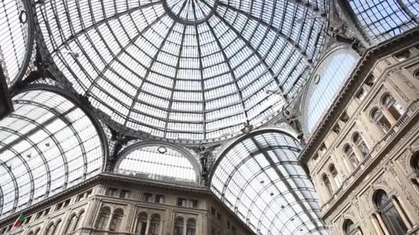 Umberto I gallery in Naples — Stock Video