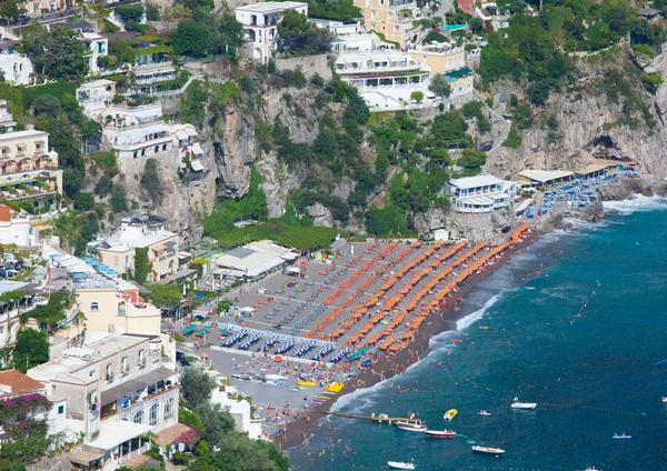 Top view of the the beach of Positano — Zdjęcie stockowe