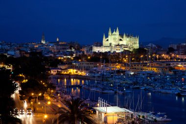 Palma de Mallorca ile katedral Santa Maria görünümü